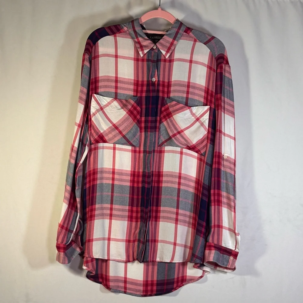 Express Plaid Button-Down Shirt - Picture 4 of 9